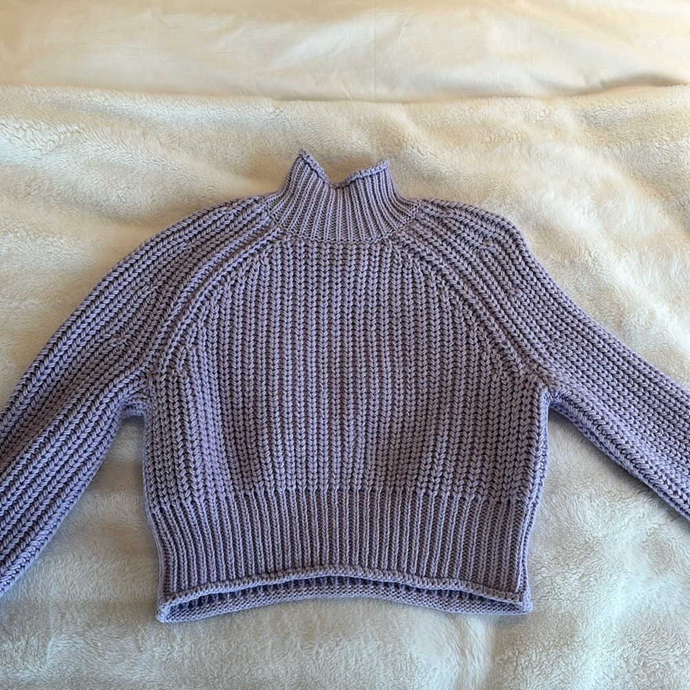 H & M purple chunky knit sweater